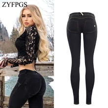 ZYFPGS Весна, эластичные женские джинсы, черные, Ретро стиль, повседневные женские джинсы, облегающие, модные, одноцветные, сексуальные, Лидер продаж 2xl Z1218