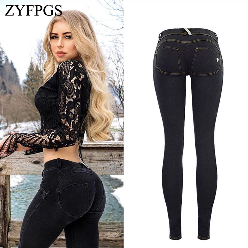 

ZYFPGS Spring 2019 Elasticity Women's Jeans Black Retro Casual Women Jeans Slim fit Fashion Solid Sexy Sales Leader 2xl Z1218