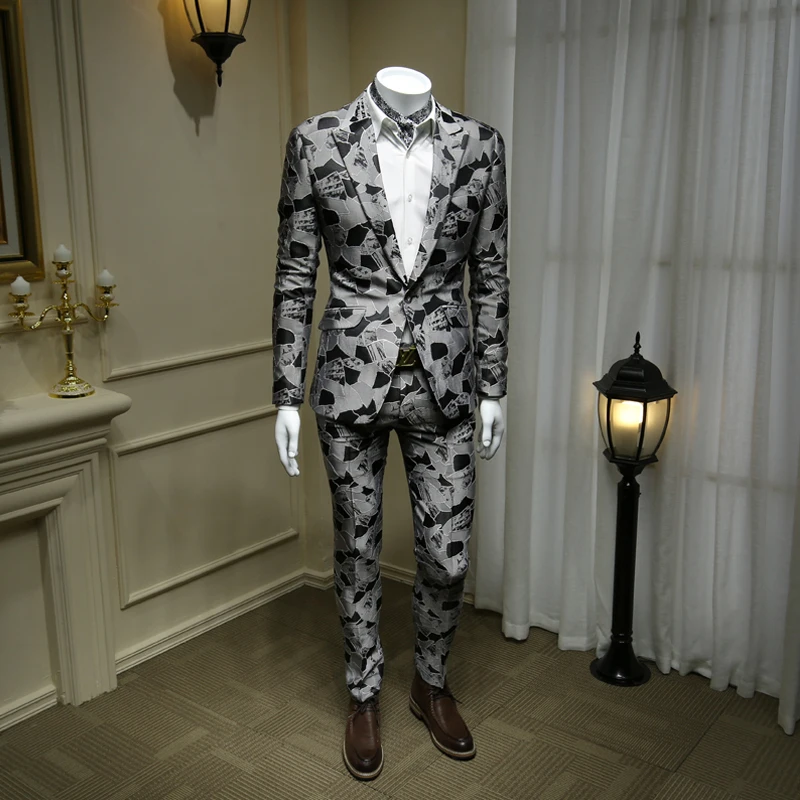 XM GEEKI мужской модный костюм куртки Ман свадебное платье два предмета костюмы черный костюм британский стиль куртки Серый Блейзер 365wt42