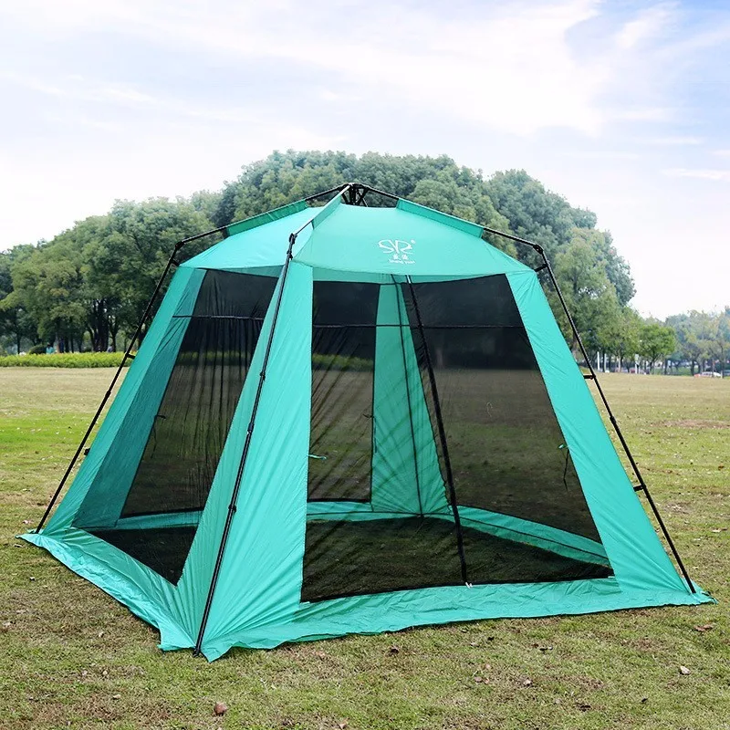 5 8 Person Outdoors Automatic Beach Tents Quick Open Pop Up Family
