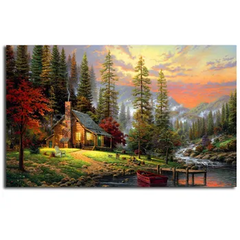

Bob Ross Paintings Landscapes Art Canvas Poster Painting Wall Picture Print Home Bedroom Decoration Oil Painting Poster No Frame