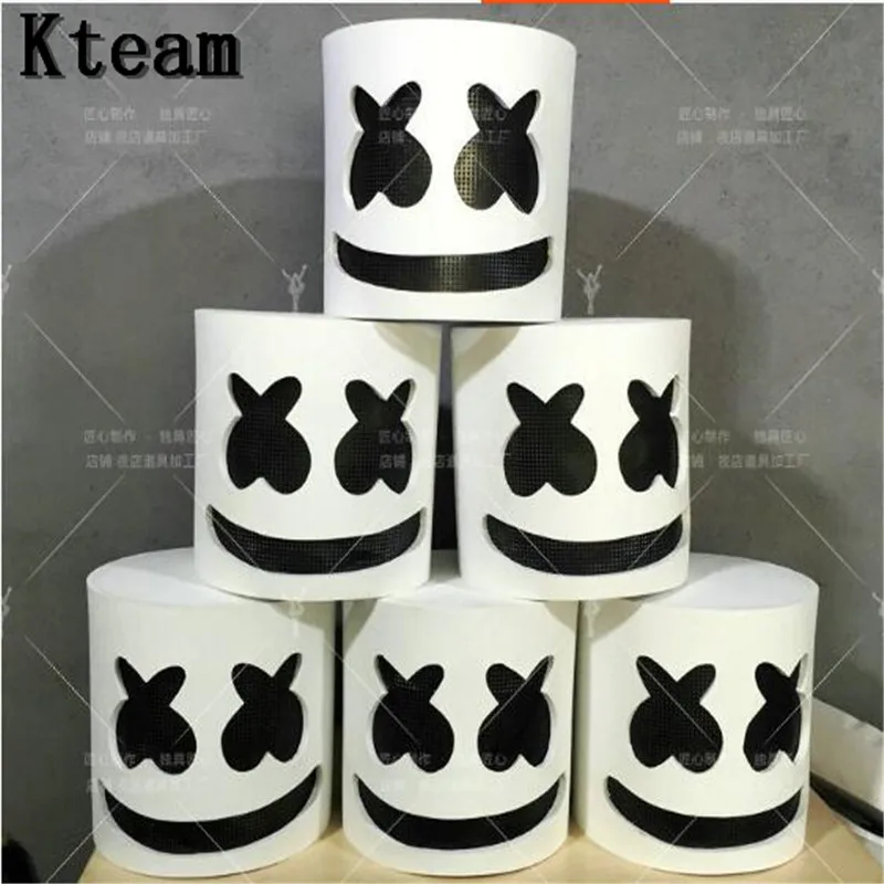 Горячая распродажа Хэллоуин вечерние Косплэй ди джей Marshmello белая маска шлем