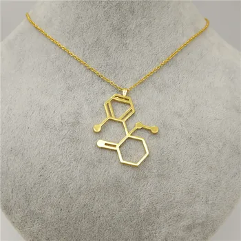 

Wholesale Fashion Molecule Necklace For Women Trendy Charm Pendant Multipolar Neuron Biology Psychology Jewelry Custom Gift