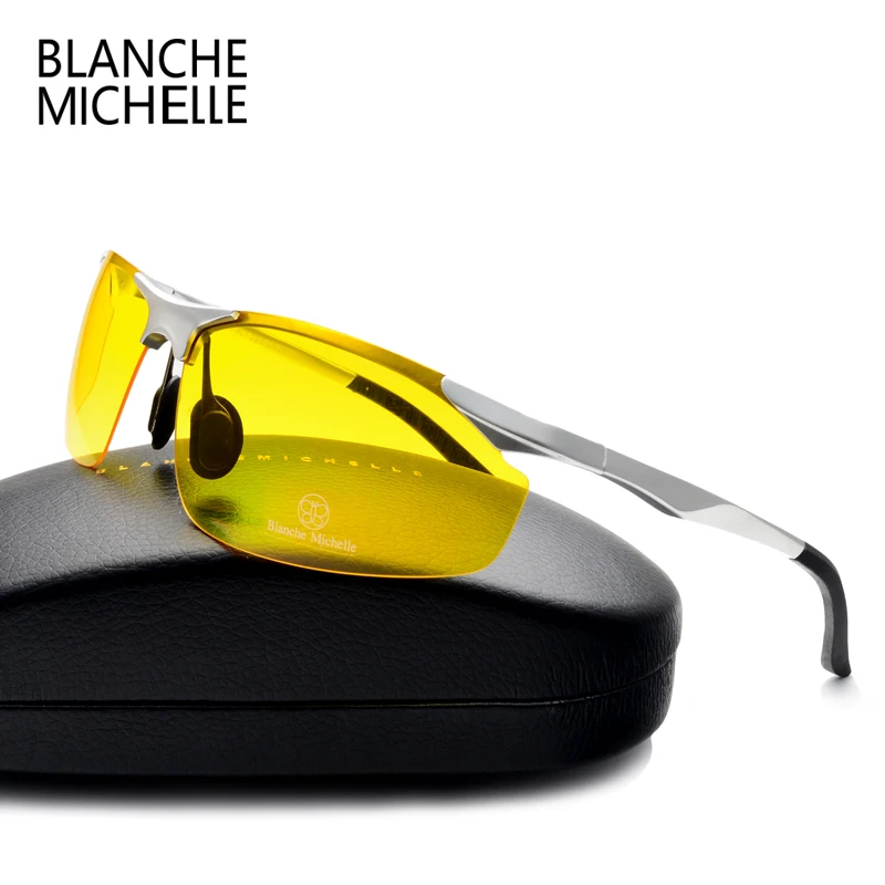 2018 Aluminium Magnesium Sunglasses Lelaki Polarized UV400 Memandu Gogal Penglihatan Malam Sport Sun Glasses oculos de sol With Box