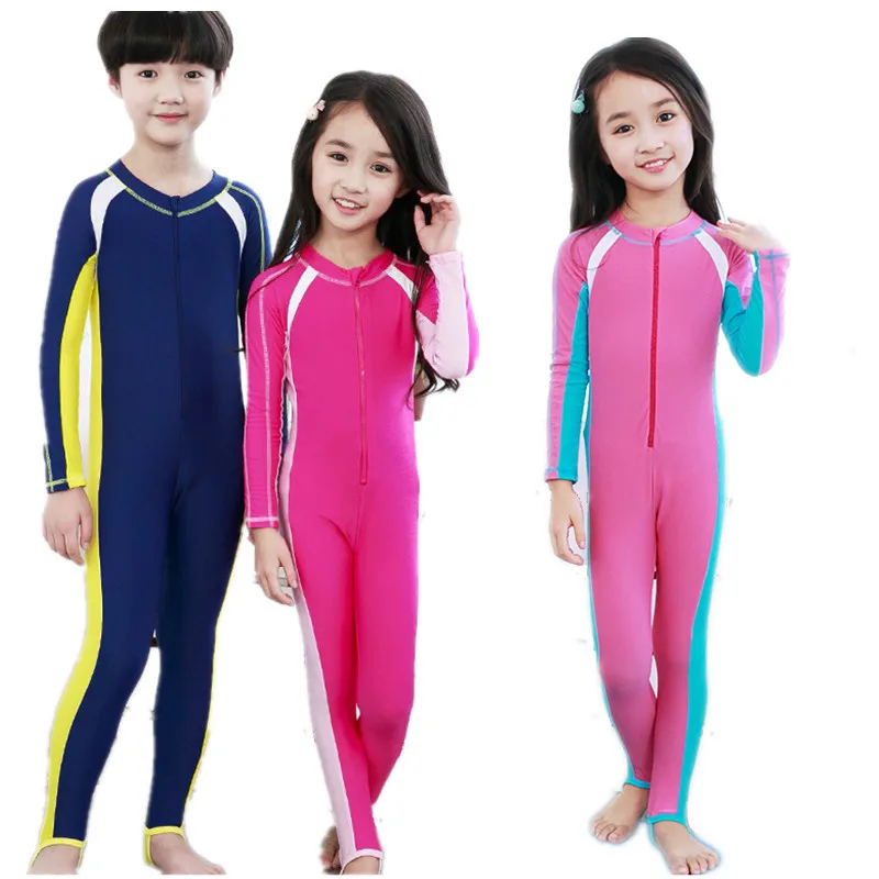 Children Long Sleeve Swimear One Piece Swimsuit Boy Girl Diving Suit ...