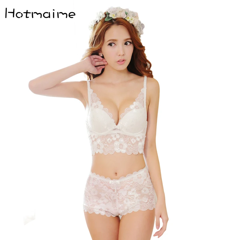 

2017 women's underwear female European and American fashion sexy rims D * brand lingerie sexy satin lace micro gather Bra Sets