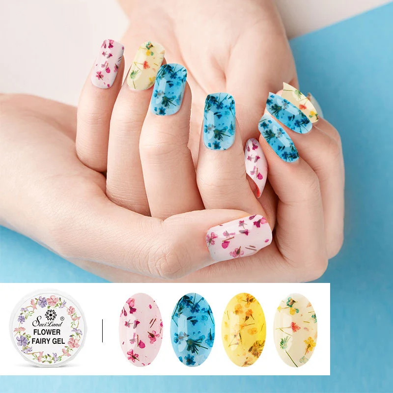 Горячий 3D лак гель для ногтей Лаки гель лак для ногтей натуральный цветочный Лак сушеный гель с цветами