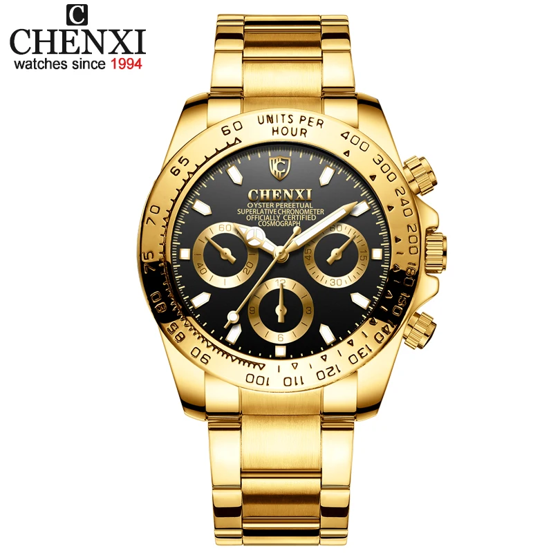 CHENXI Men Golden Luxury Watches Brand 2018 New Fashion Simple Analog Quartz Wrist Watches Stainless Steel Band Watch Relogio CHENXI Men Golden Luxury Watches Brand 2018 New Fashion Simple Analog Quartz Wrist Watches Stainless Steel Band Watch Relogio