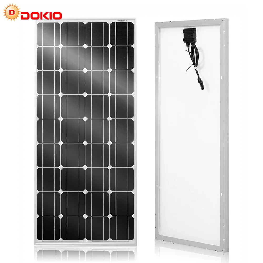 Dokio Brand Solar Panel China 100W Monocrystalline Silicon 18V celulas solares silicio Top quality Solar battery  solar charger