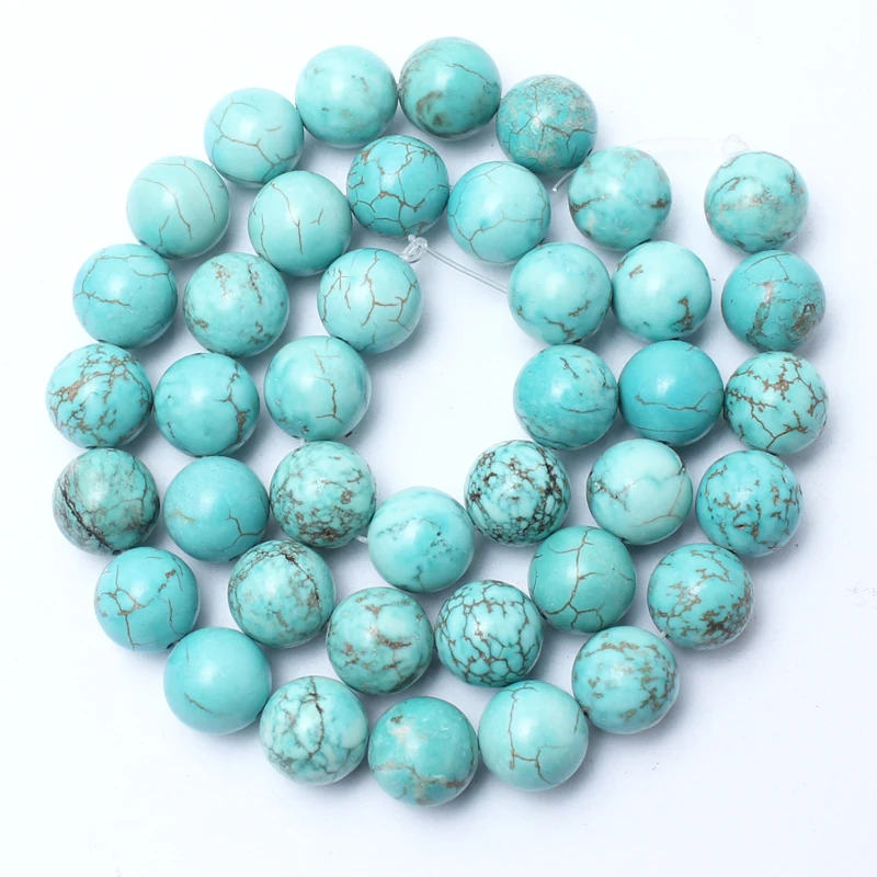 Бирюзовые бусины из натурального камня для изготовления ювелирных изделий