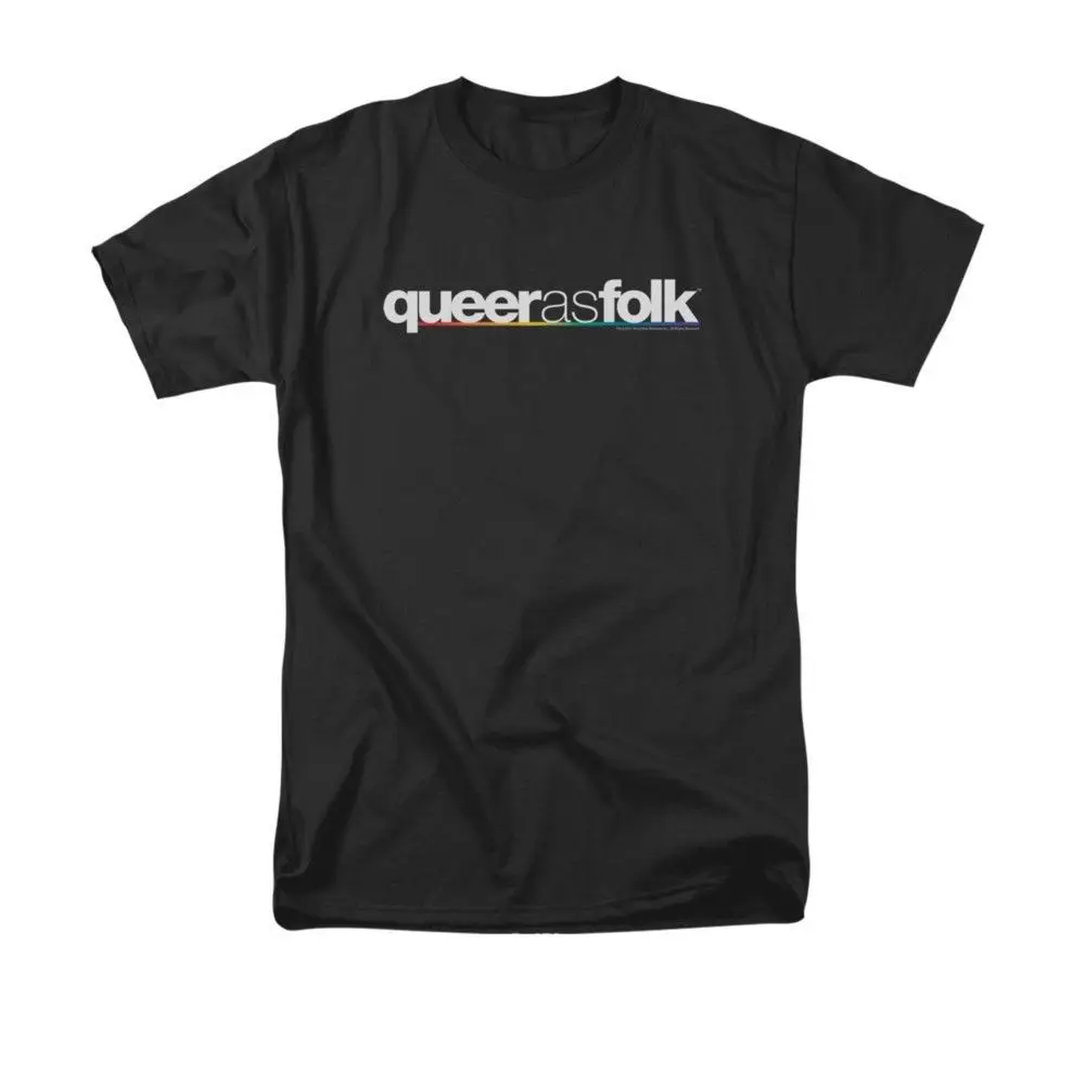Queer As фолк-логотип взрослая футболка | Мужская одежда
