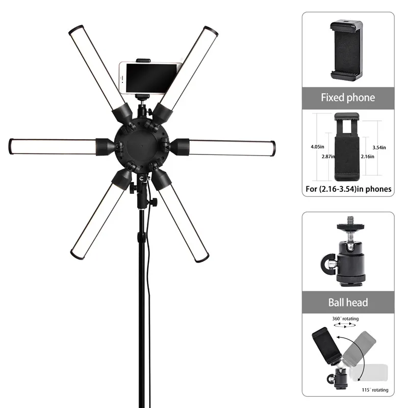 Fusitu TL-900S plus светильник для фотосъемки 3200-5600K мультимедийный Экстремальный Звездный кольцевой светильник для камеры телефона видео светодиодная кольцевая лампа со штативом