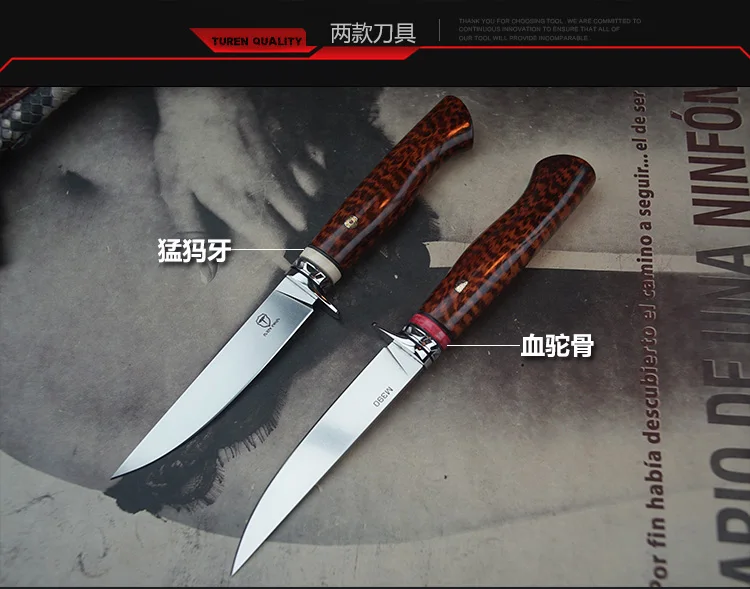 Портативный тактический нож для выживания кемпинга M390 лезвие из нержавеющей стали 61HRC с деревянной ручкой охотничий нож с кожаной оболочкой