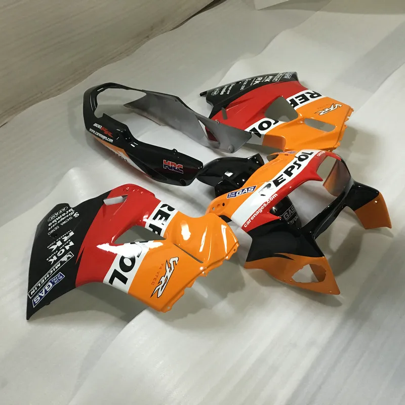 

Motorcycle Fairing Kit for HONDA VFR800 98 99 00 01 VFR 800 1998 1999 2000 2001 Red orange black ABS Fairings set+7gifts HM03