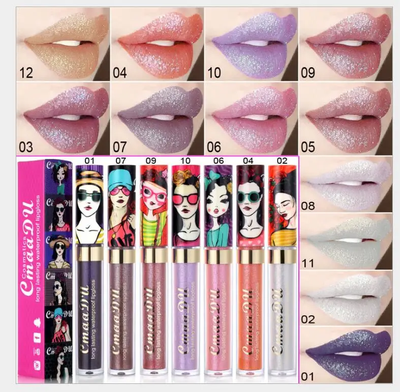 High quality new matte lip gloss Symphony discoloration Long mouth red persistent waterproof gilt metal color pearl |