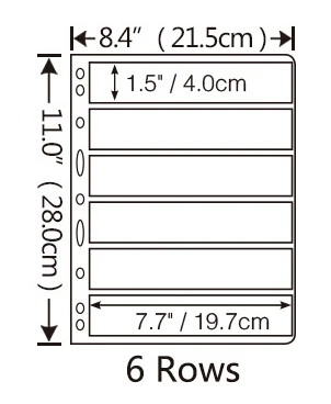 PCCB 9 лунок банкнот прозрачный альбом страниц листы с отрывными листами 28*21,5 см PET 1/2/3/4/5/6 рядов альбомные листы - Цвет: 6 row