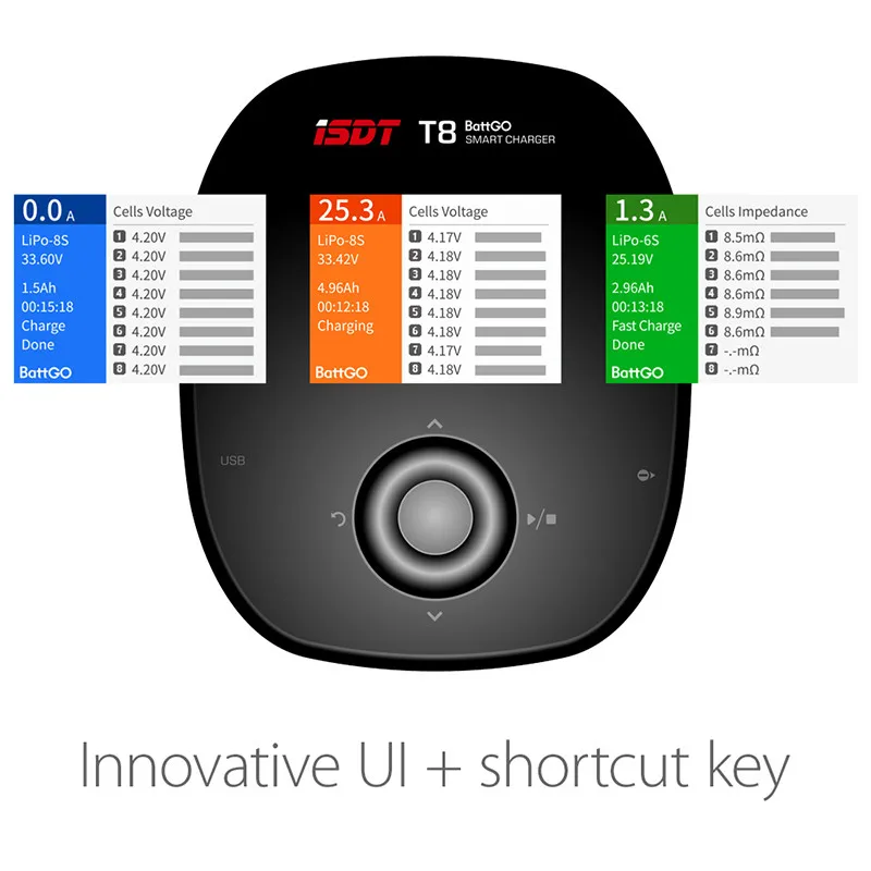 ISDT T8 BattGo 1000 Вт 30A Smart Battery Balance Balancing зарядное устройство для 1 8S Lipo Charging For RC Drone|balance