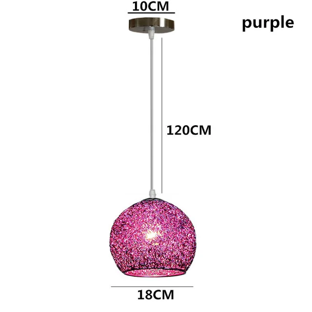 Скандинавский простой E27 светодиодный подвесной светильник, современный креативный подвесной светильник, подвесной светильник для спальни, гостиной, лобби, ресторана, бара, кафе - Цвет корпуса: purple