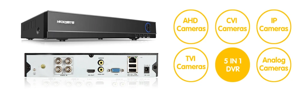 5 в 1 5MP AHD DVR NVR XVR CCTV 4Ch 8Ch 1080P 4MP 5MP Гибридный рекордеры для систем видеонаблюдения Камера Onvif RS485 ТАЗИКОВЫЕ от Управление P2P облако