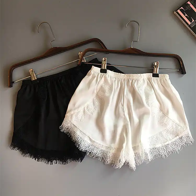 plus size white lace shorts