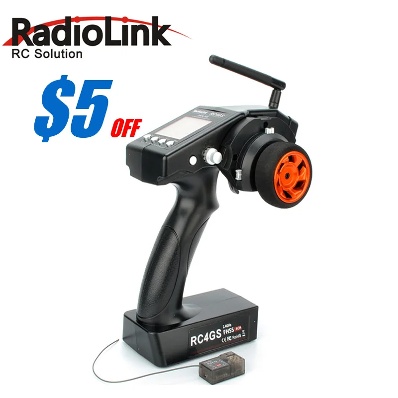 Preise 2017 RadioLink 4 Kanal RC4GS RC4G 2,4G 4CH Gun Controller Sender + R6FG Gyro Innen Empfänger für RC auto Baja RT Boot Rx