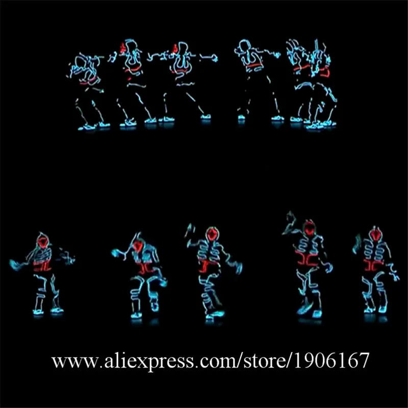LED Suits Luminous Costumes Illuminated Glowing Hooded Men EL Clothes Cold Strip Dance Fashion Talent Show LED Light Clothing1