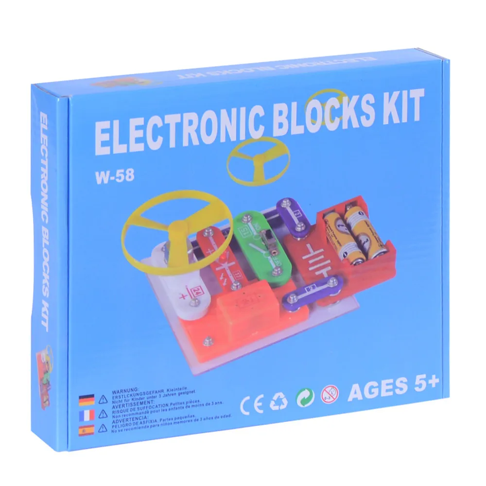 

Smart ELectronic Kit with Lamp Fan Flying Disk Innovation Education Building Block Circuits Kids Toys Physical Learning