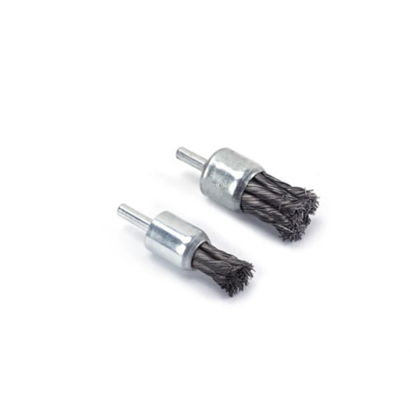 

2pcs Steel Wire Brushes 20mm&25mm Flat Twisted Knotted Steel Wire Cup Drill Brush for Rust Removing Grinder Power Drill Brushes