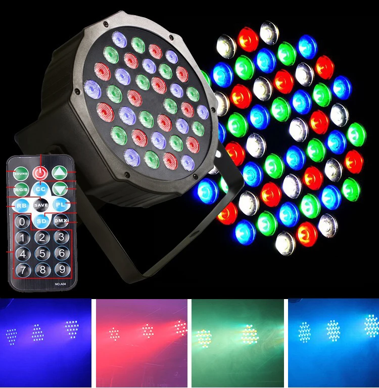 18 шт./лот 36*3 Вт RGB светодиодный светильник Par DMX512 Master Slave Flat Slim DJ оборудование для