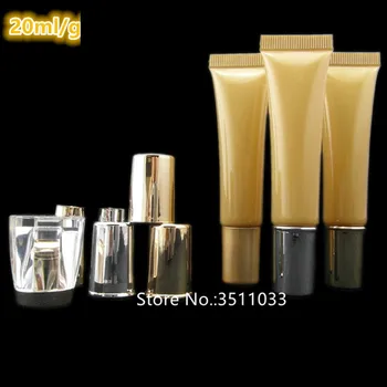 

30PCS 50PCS 20g 20ml Empty Gold Yellow Cosmetic Plastic Soft Tube Eye Cream Gel Packaging Tube Container Silver Gold Acrylic Cap