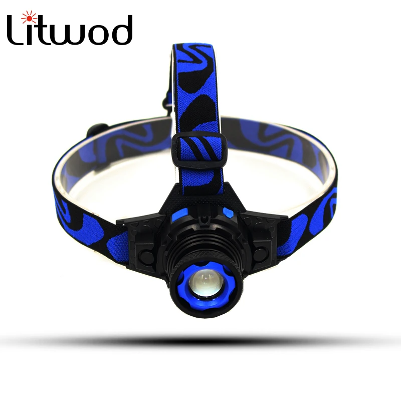 Litwod z50 Q5 Led Bright Headlamp Head Light Head Flashlight LED Headlight Build-in Rechargeable Battery Head Lamp Zoomable