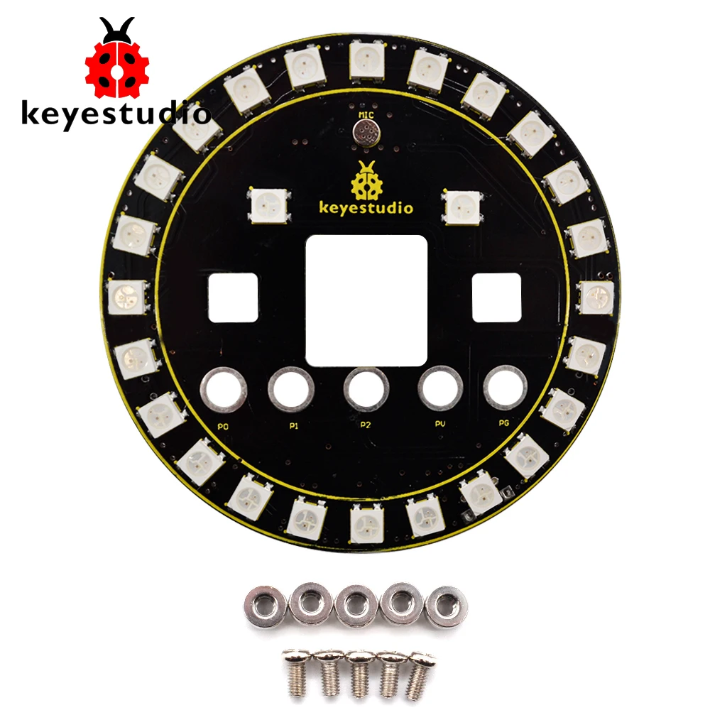 Keyestudio 6812 полноцветный RGB светодиодный кольцевой щит для Micro: bit|Интегральные