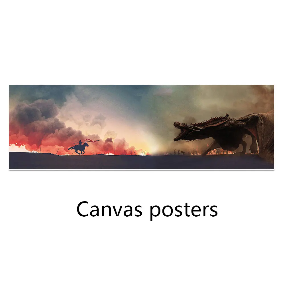 

Game Of Thrones Fire And Smoke Canvas Poster TV Stills Prints Art Dragon War Season 7 Picture Large Decor Abstract Posters