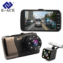 E-ACE Car Dvr 4.0 Inch LDWS ADAS Camera FHD 1080P Night Vision Dual Lens With Car Distance Warning Dash Cam Auto Registrator