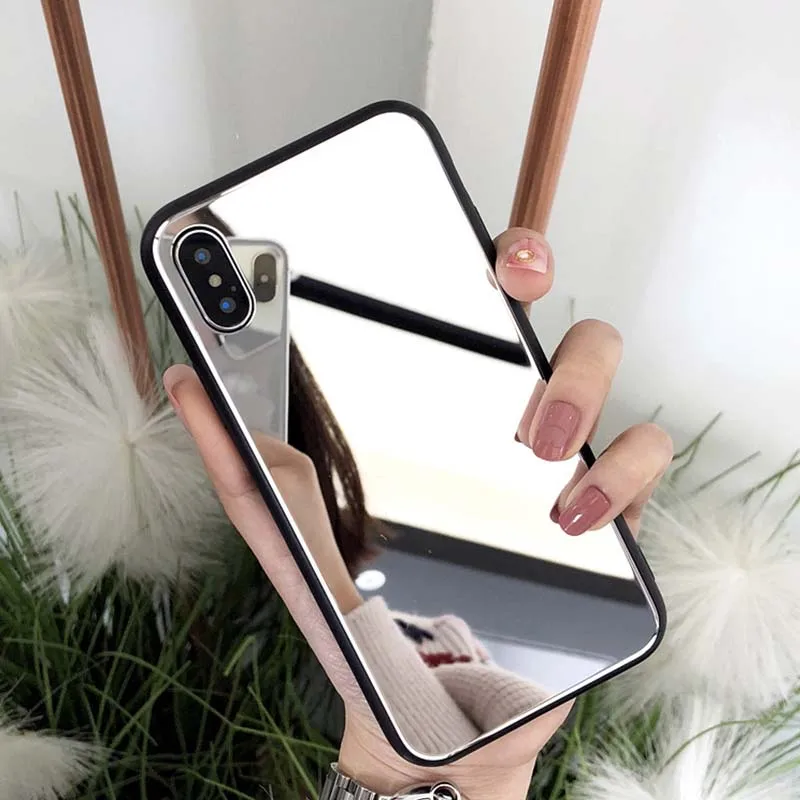 Зеркальный чехол холодного стиля для макияжа 7 7Plus 8 8Plus X XS MAX телефона iPhone 5