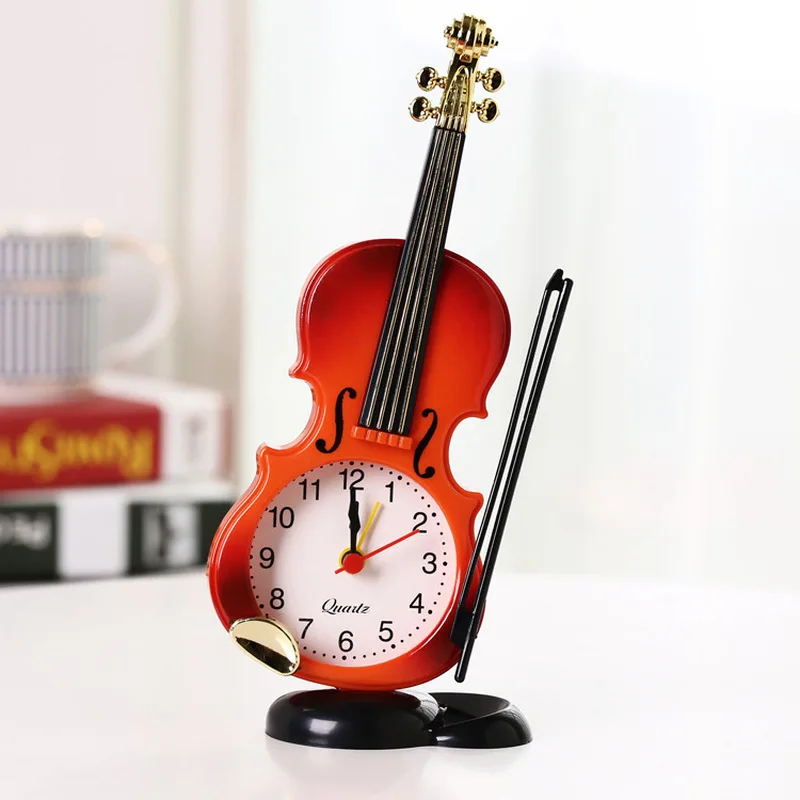 

Creative Musical Instrument Shape Desktop Clock Living Room Decoration Table Clock