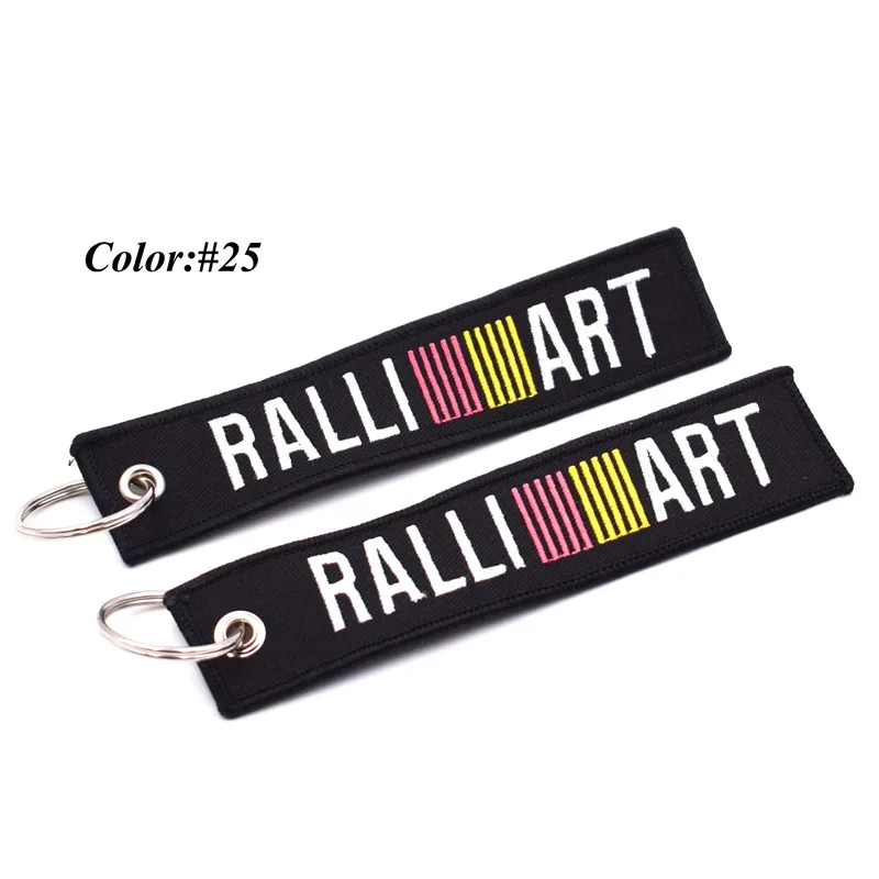10 шт. Ralliart Racing брелок для ключей с вышивкой бирка багажа мотоциклов и автомобилей