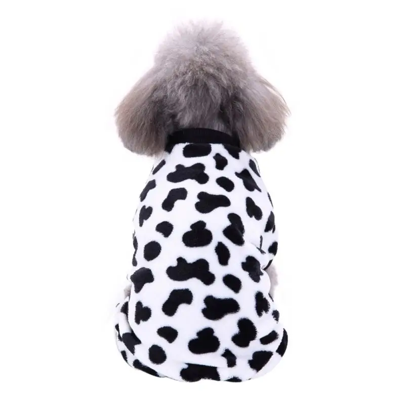 Одежда для животных костюм камуфляж корова узор Щенок Одежда Собака теплые пижамы зимняя четыре ноги шерсть домашних животных одежда