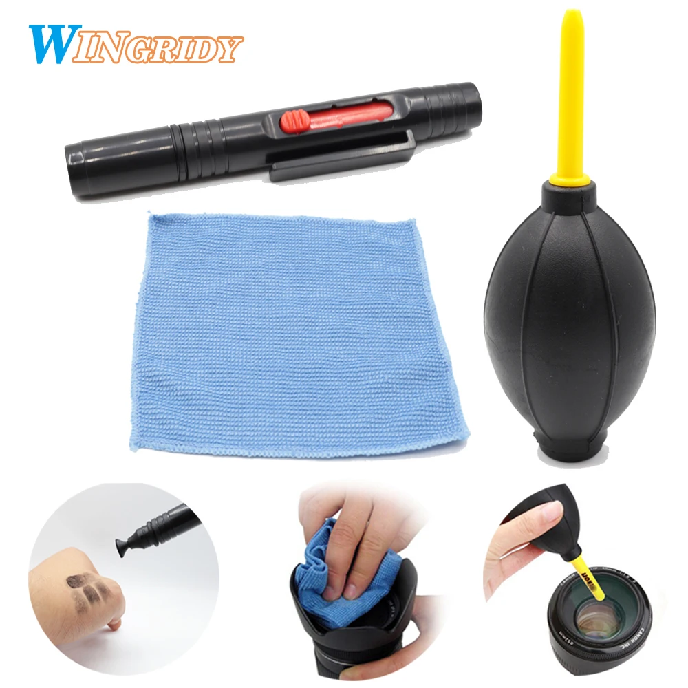 

Cleaning Cloth Brush and Air Blower In 1 Set Digital Camera Cleaning kit Dust Photography Professional Cleaner lens pen 3 in 1
