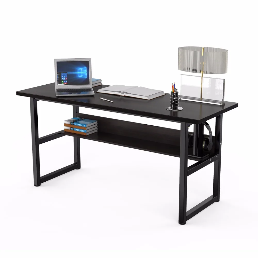 63" Computer Desk with Bookshelf Office Desk Writing
