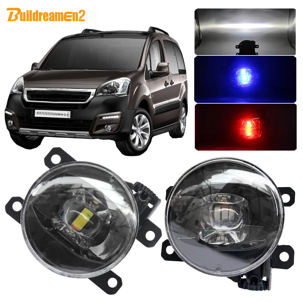 

Buildreamen2 For Peugeot Partner Tepee 2008-2017 Car 4000LM LED Bulb Lens Fog Light Devil Eye DRL Adjustable Light Beam H11 12V