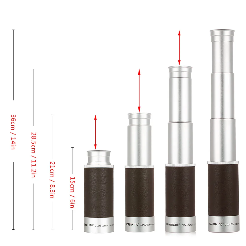 Visionking 20x50 Монокуляр ручной масштабируемый Монокуляр складной карманный Монокуляр телескоп дорожные прицелы с сумкой для переноски
