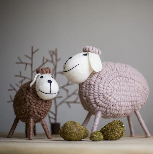 ウールフェルト手作り羊デスクトップ装飾ファッション現代の高品質卵羊 Sheep Wool Felt Sheep Decorsheep Wool Aliexpress