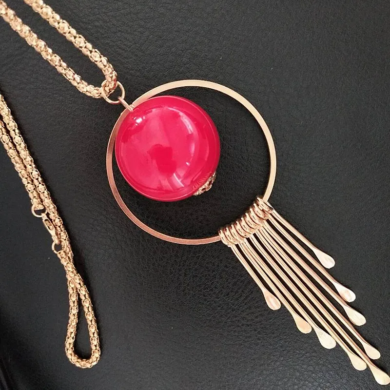 

N2099 Long Necklaces & Pendants for Women Collier Femme Geometric Statement Colar Maxi Fashion Ball Tassel Jewelry Bijoux 2018