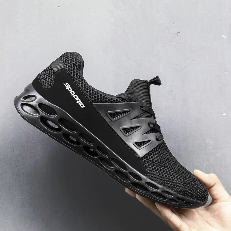 JINBEILEE New Sports Men's Shoes Running Shoes Knife Edge Mesh Breathable Men's Shoes Large Size Tide Shoes  Cushioning