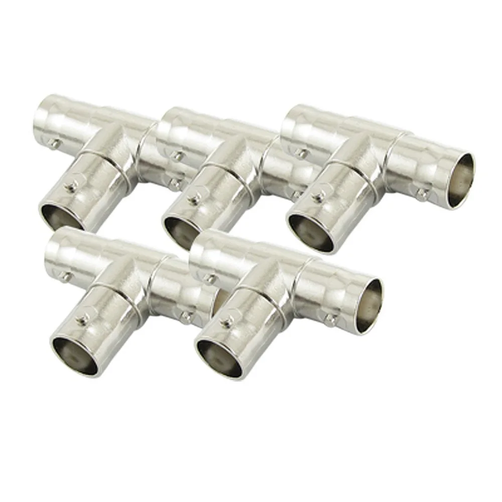 2015 Hot 5pcs BNC Female To Dual Female T Splitter Connectors Adapter