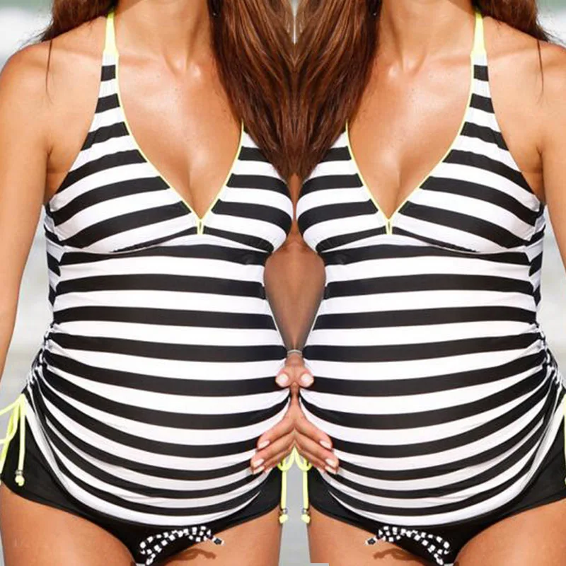 Sexy Della Banda Maternità Costumi Da Bagno Abbigliamento Gravidanza Usura Costume Da Bagno Spiaggia Vestiti In Gravidanza di Grandi Dimensioni A Due Pezzi Vestito di Nuoto 2019
