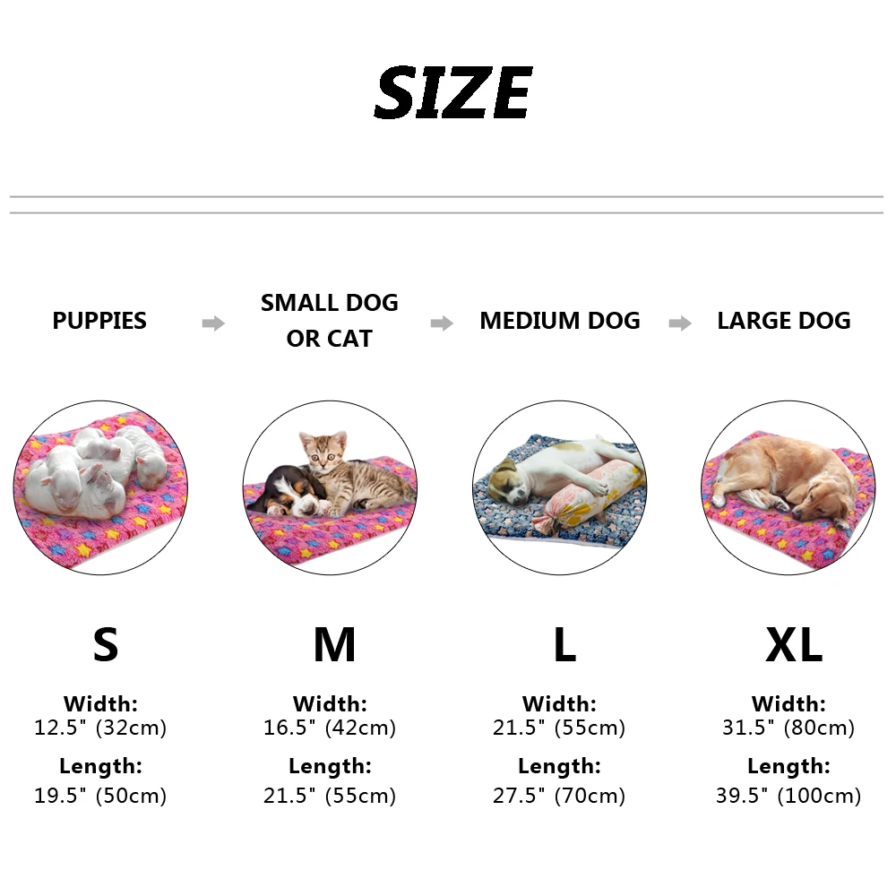 Warm Pet Dog Cat Bed Soft Winter Pets Bed Mat Puppy Cat House Dog Beds Blanket For Small Medium Large Dogs Cats Cama Perro S-XL