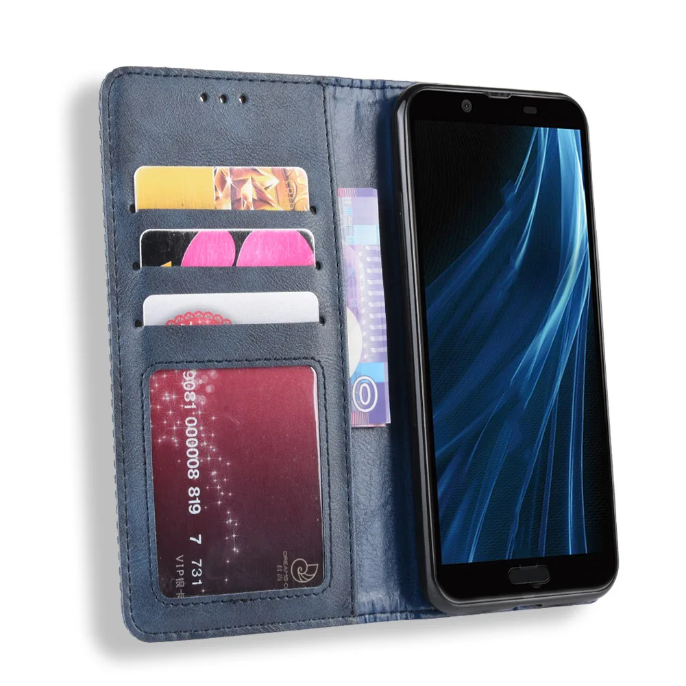 Magnetic Vintage Premium Leather Case Coque For Sharp Aquos Sense 2 SH-M08 SHV43 Case 5.5 inch Flip Frivolous Anti Fall Cover