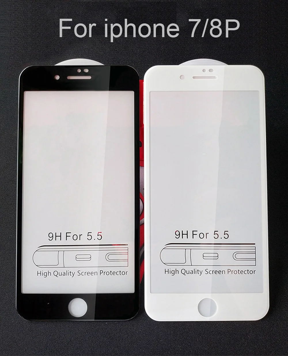 New 7D Screen Protector Curved Edge Full Cover Protective Glass For iphone X 8 7 6 Plus 9H Protective Glass white black Film (16)